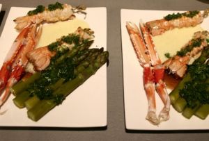 asperges langoustines